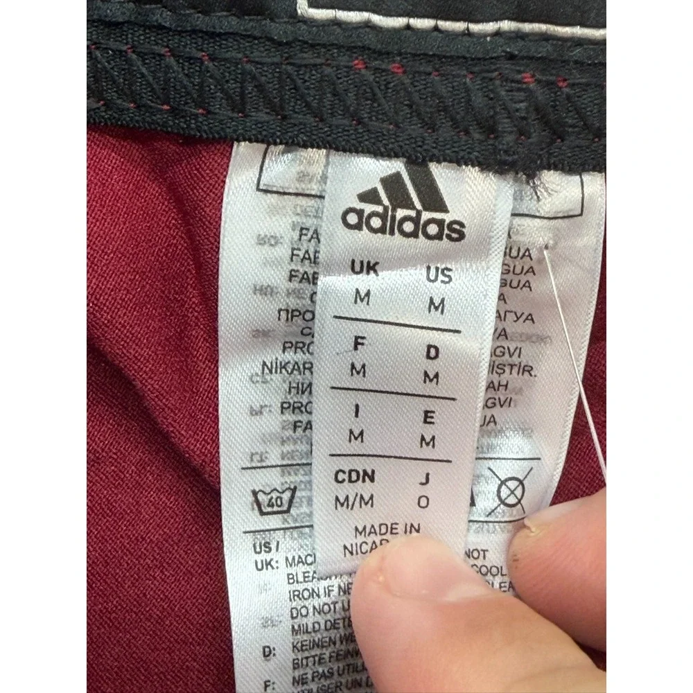 NWT Adidas Woven Football Pants Red White Size Medium